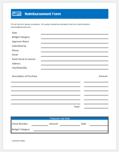 Medical Reimbursement Form Template | Download for Word