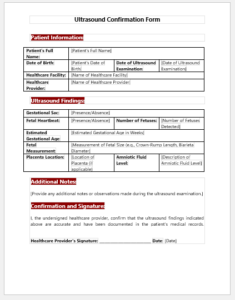 Ultrasound Confirmation Form