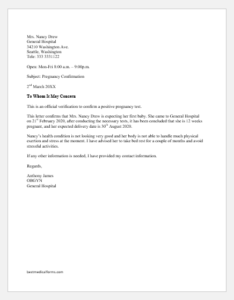 Fake Antenatal Letter Template | Download Sample