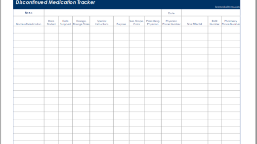 Blood Coagulation Tracker Template | Printable Medical Forms, Letters ...