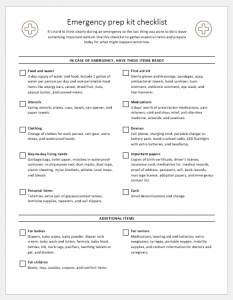 Emergency Prep Kit Checklist | Download Sample Checklist