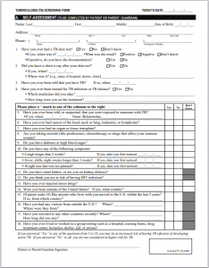 TB Assessment Form for Employment | Download Sample File