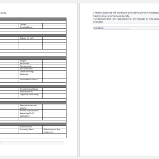 Health Assessment Form Template