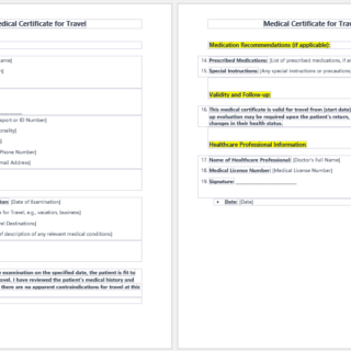 Medical Certificate for Travel