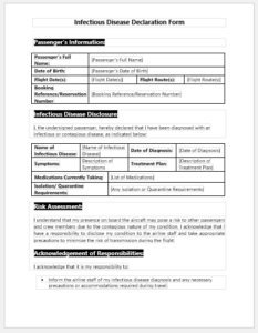 Infectious Disease Declaration Form