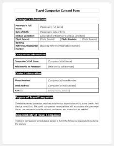 Travel Companion Consent Form