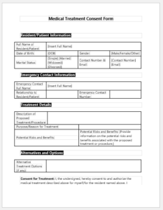 Medical Treatment Consent Form