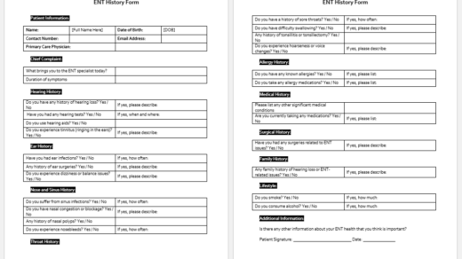 ENT History Form