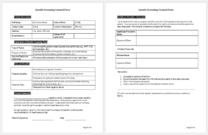 Genetic Screening Consent Form