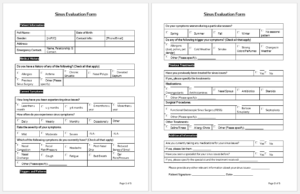 Sinus Evaluation Form