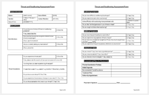 Throat and Swallowing Assessment Form