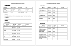 Developmental Milestones Checklist