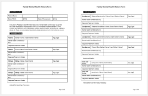 Family Mental Health History Form