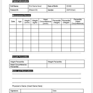 Growth Chart Template