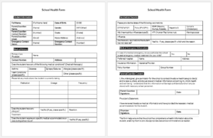 School Health Form